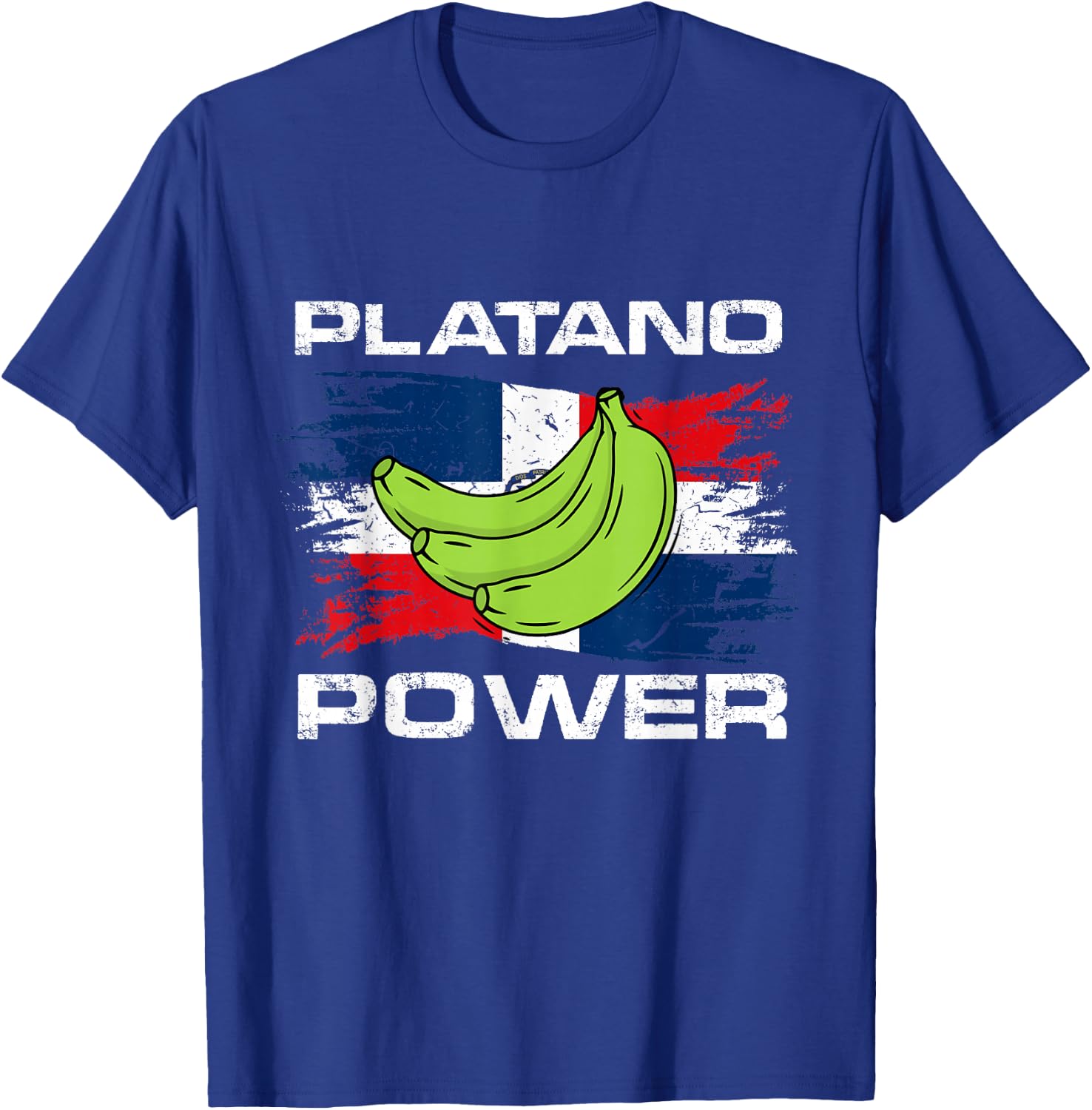 platano power dominican republic flag Design T-Shirt - T-Shirt | Royal