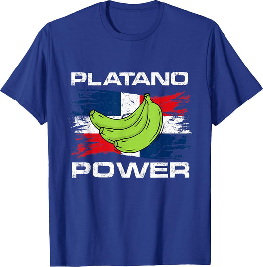 platano power dominican republic flag Design T-Shirt - T-Shirt | Royal