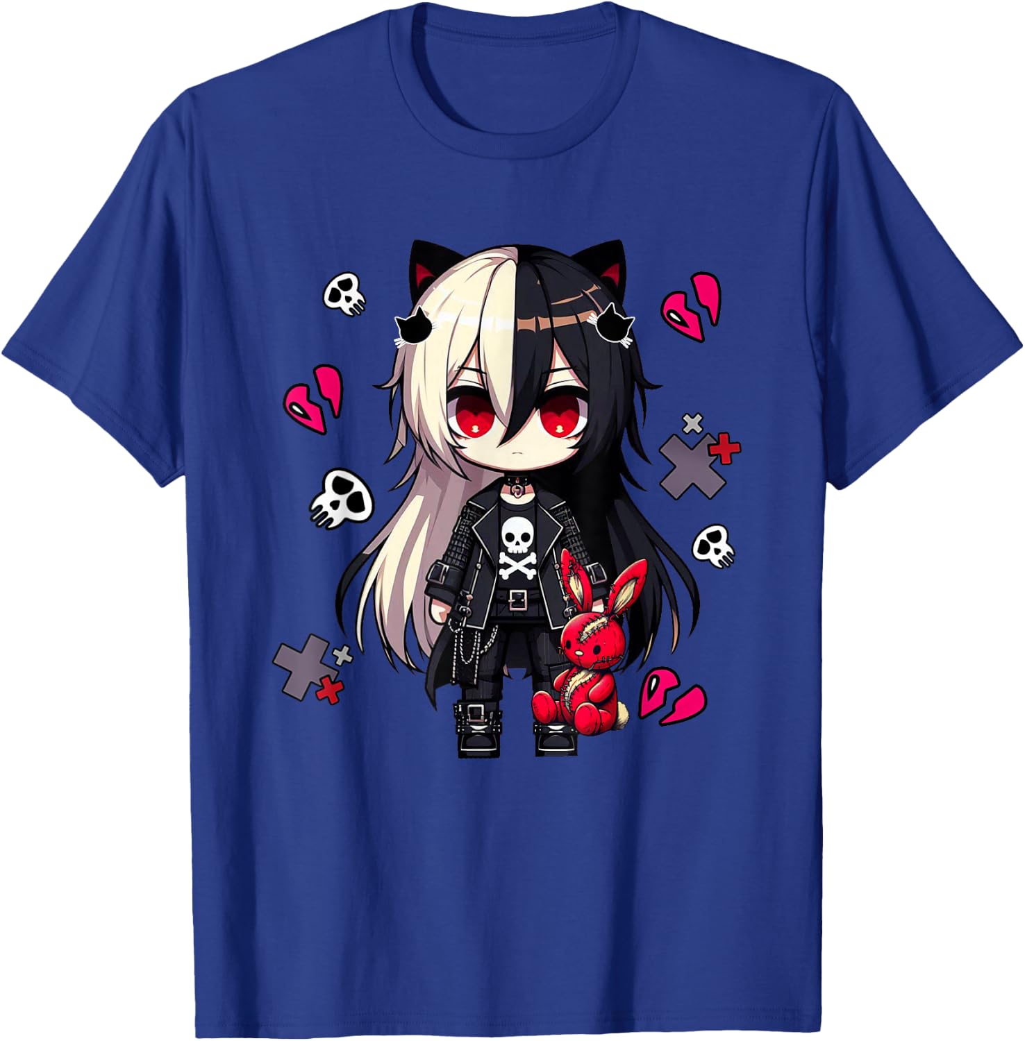 Chibi Kawaii Emo Pastel Goth Girl Anime Japanese Scary , Black, S T-Shirt - T-Shirt | Royal