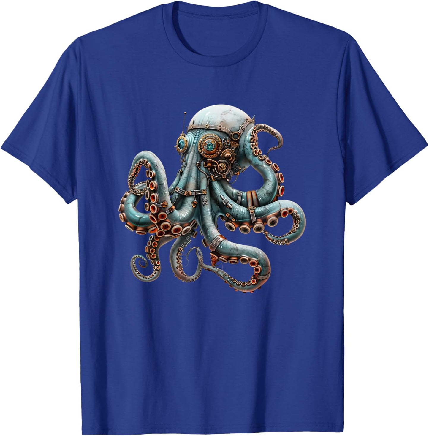 Steampunk Pieuvre Vintage Art Hommes Femmes Enfants Rétro T-Shirt - T-Shirt | Royal