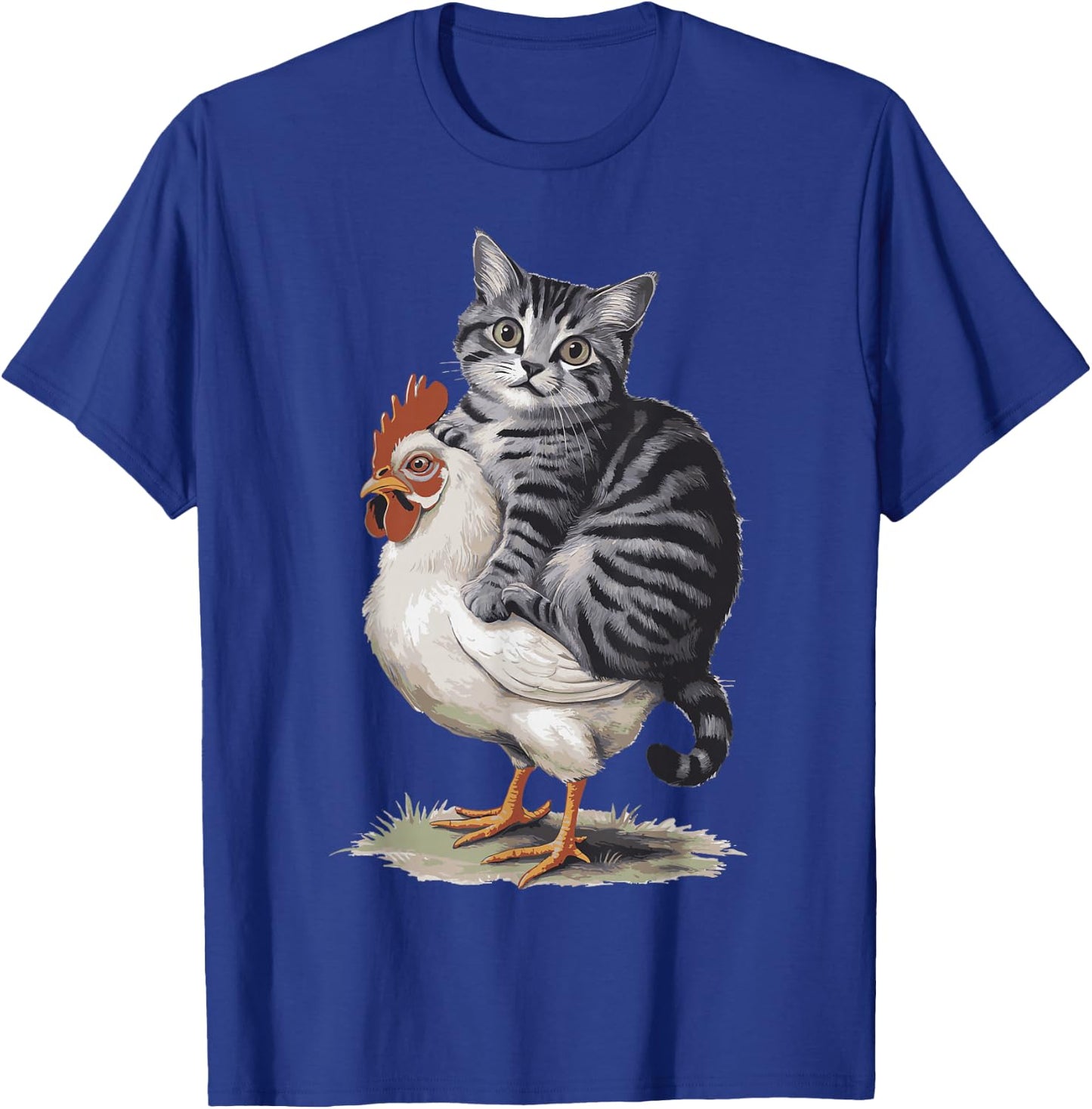 Cat Riding Chicken T-Shirt - T-Shirt | Royal