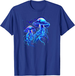 Bioluminescent Luminous Jellyfish , black T-Shirt - T-Shirt | Royal