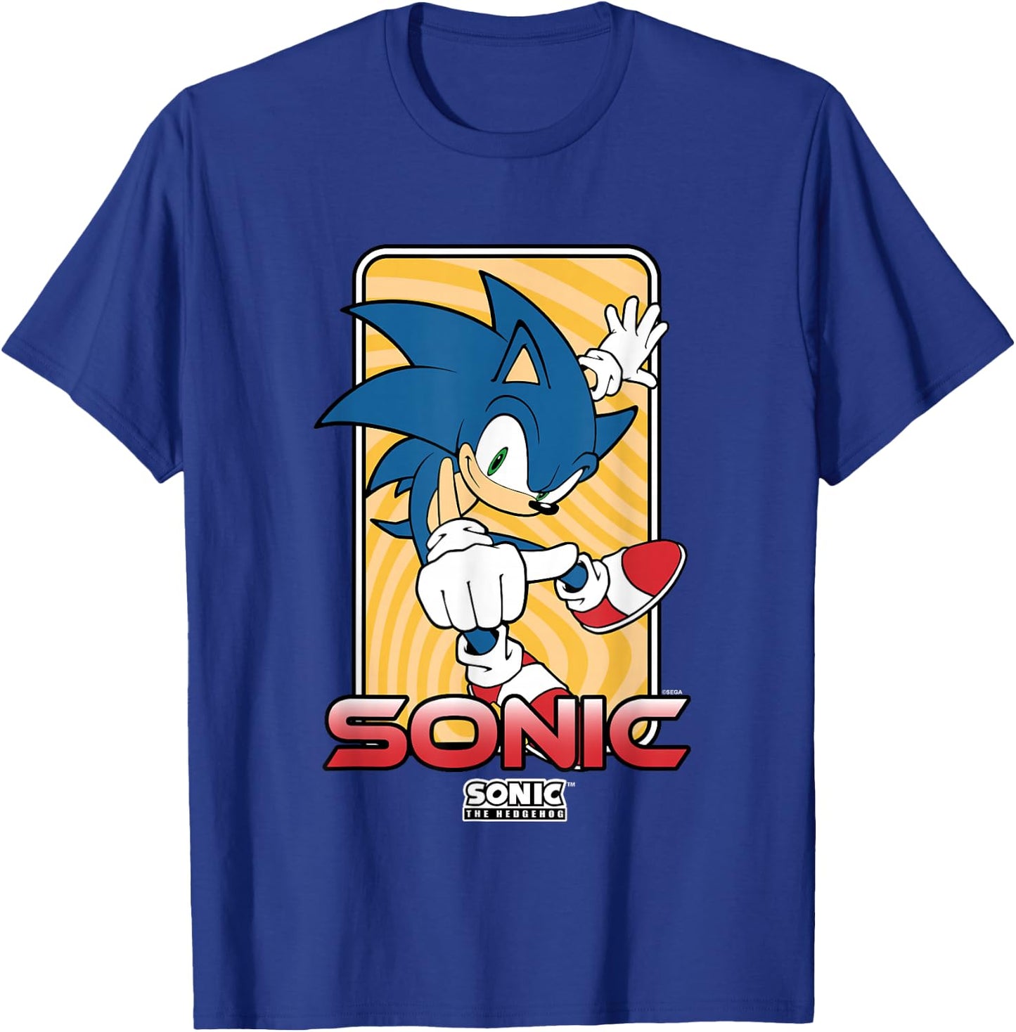 Sonic The Hedgehog Thumbs Up Wavy Portrait T-Shirt - T-Shirt | Royal
