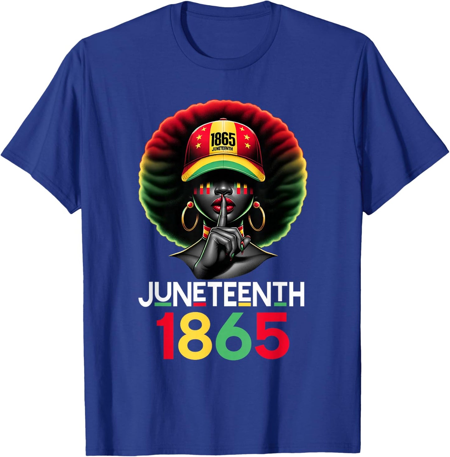 Juneteenth 1865 Celebrate Freedom Celebrating Black Women T-Shirt - T-Shirt | Royal