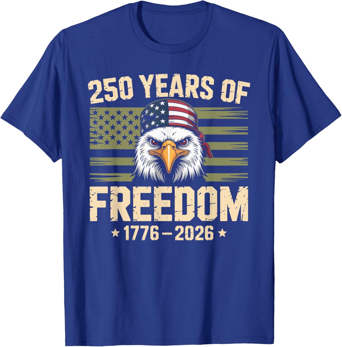 250 Years USA 1776-2026 250th Birthday America 4th July T-Shirt - T-Shirt | Royal
