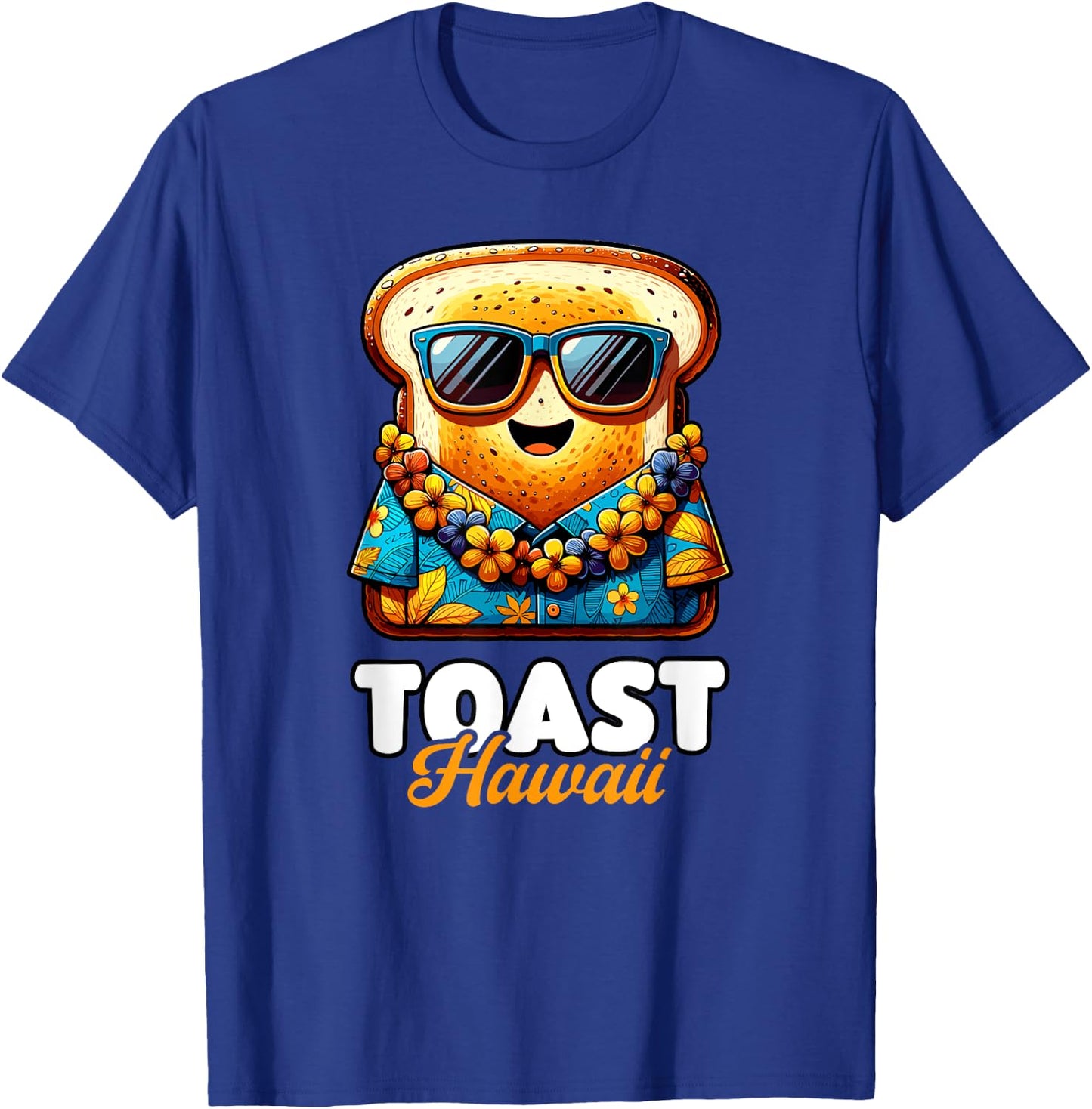 Toast Hawaii - Bread with Sunglasses and Hawaiian Shirt , black T-Shirt - T-Shirt | Royal