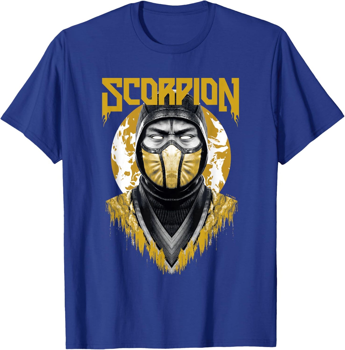 Mortal Kombat Klassic Scorpion Big Face Bust Portrait Logo T-Shirt - T-Shirt | Royal