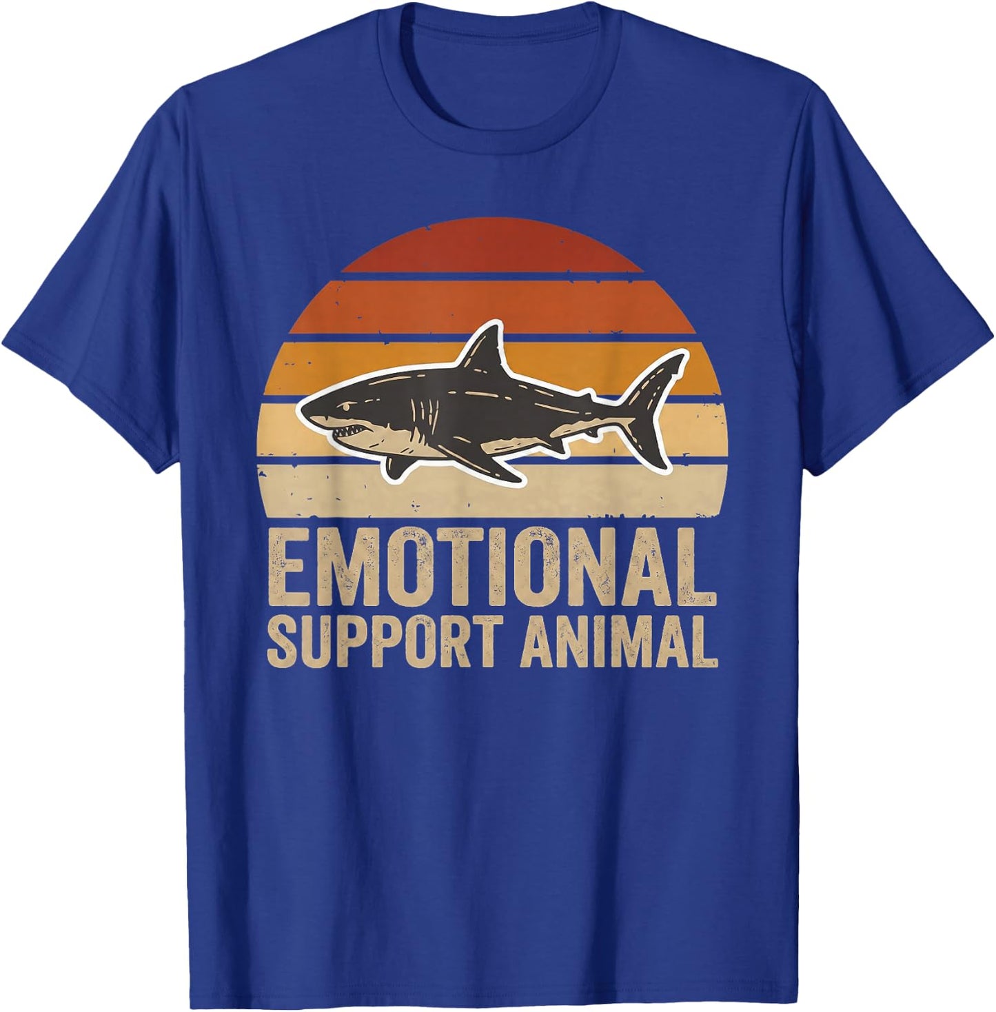 Support Animal Shark Emotional Funny Vintage Sea Creature T-Shirt - T-Shirt | Royal