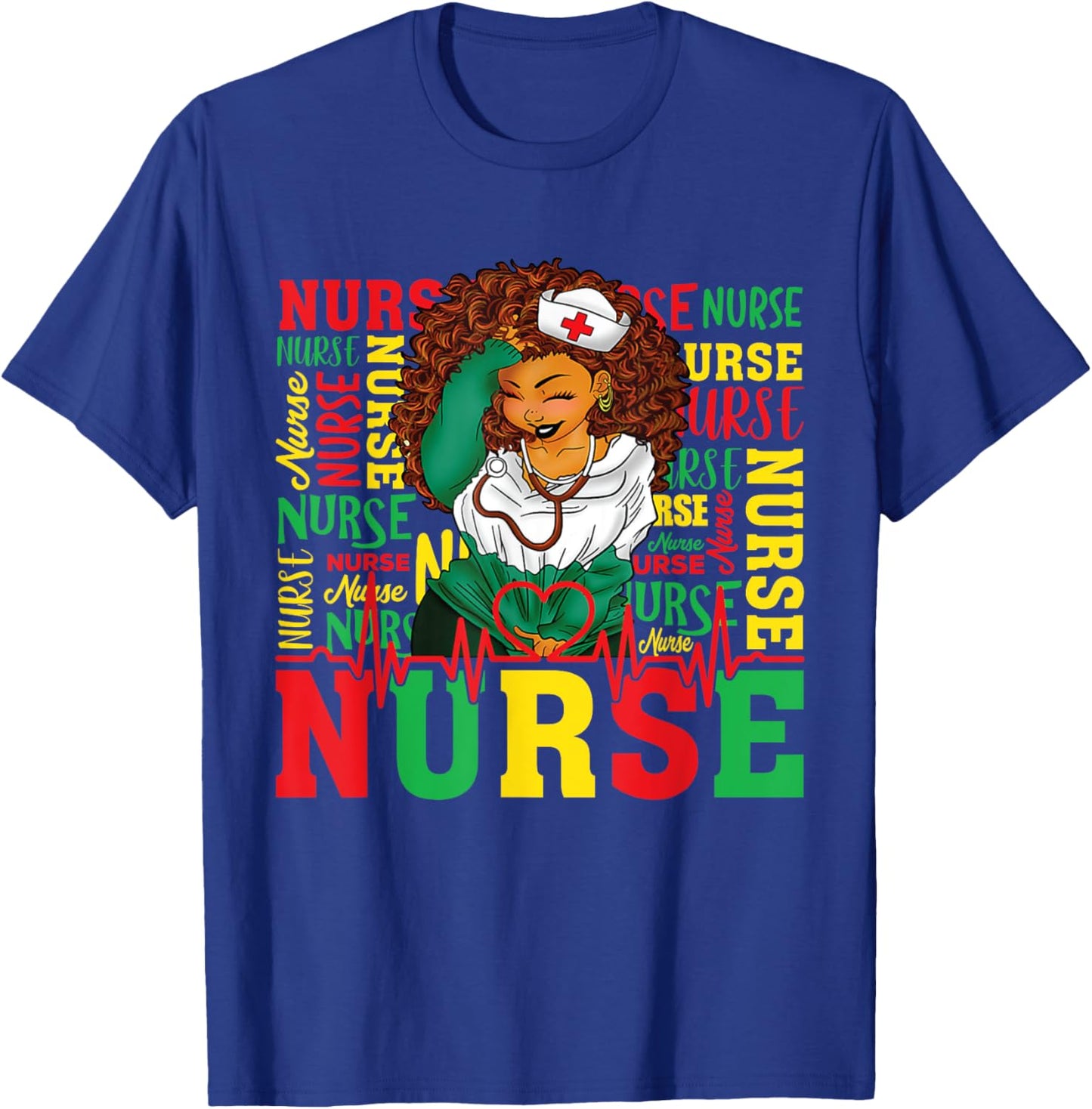Black Women Nurse Juneteenth Shirts Women Black Freedom 1865 T-Shirt - T-Shirt | Royal