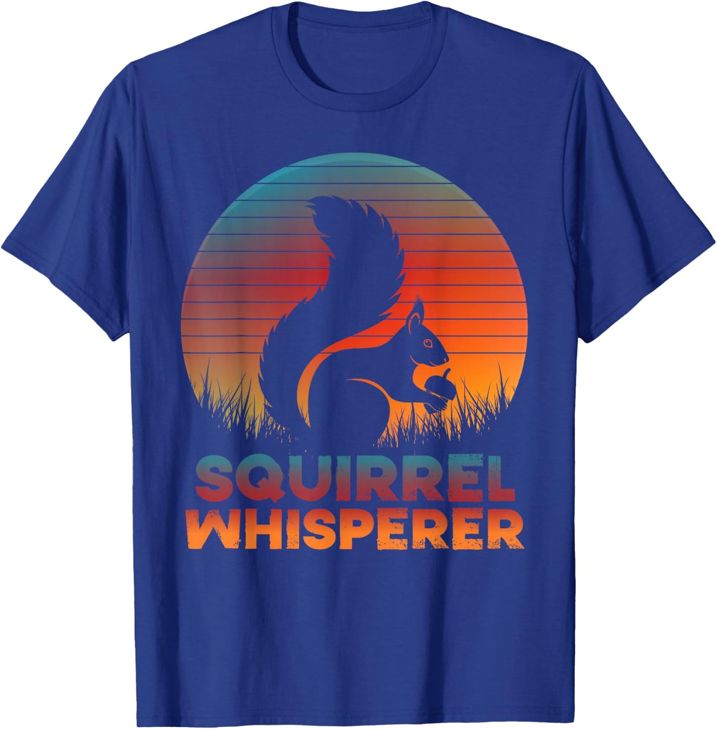 Funny Squirrel Whisperer Rodent Animal Lover Retro Sunset T-Shirt - T-Shirt | Royal