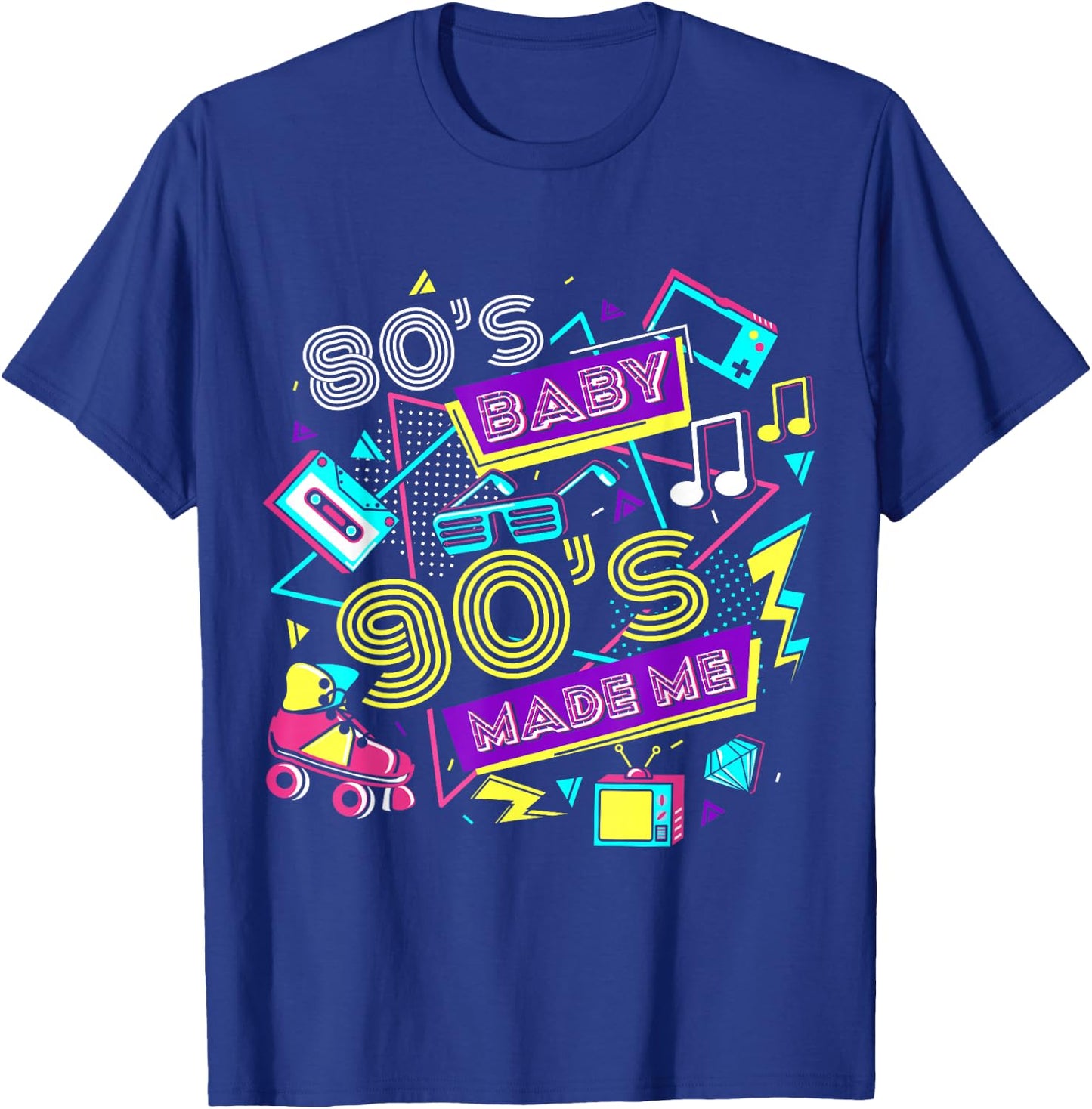 Retro 1980s 80's Baby 1990s 90's Made Me Vaporwave Nostalgia T-Shirt - T-Shirt | Royal