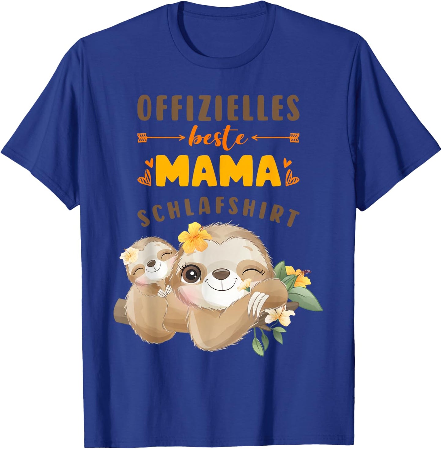 Official Best Mum Sleep Shirt Mother Sloth Mother's Day , black T-Shirt - T-Shirt | Royal