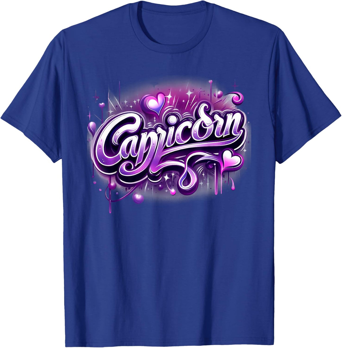Zodiac Sign Capricorn Pink and Purple T-Shirt - T-Shirt | Royal