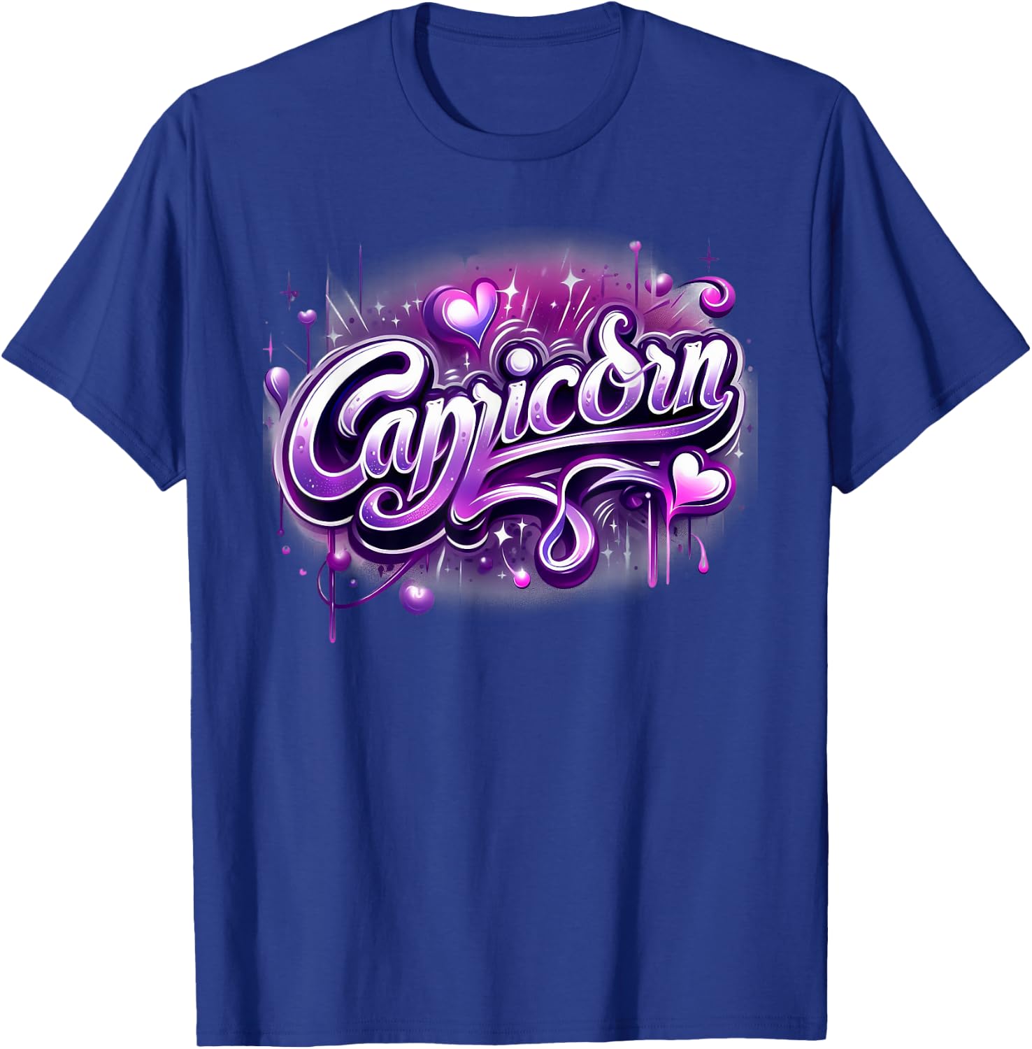 Zodiac Sign Capricorn Pink and Purple T-Shirt - T-Shirt | Royal