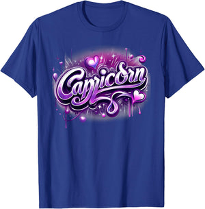 Zodiac Sign Capricorn Pink and Purple T-Shirt - T-Shirt | Royal