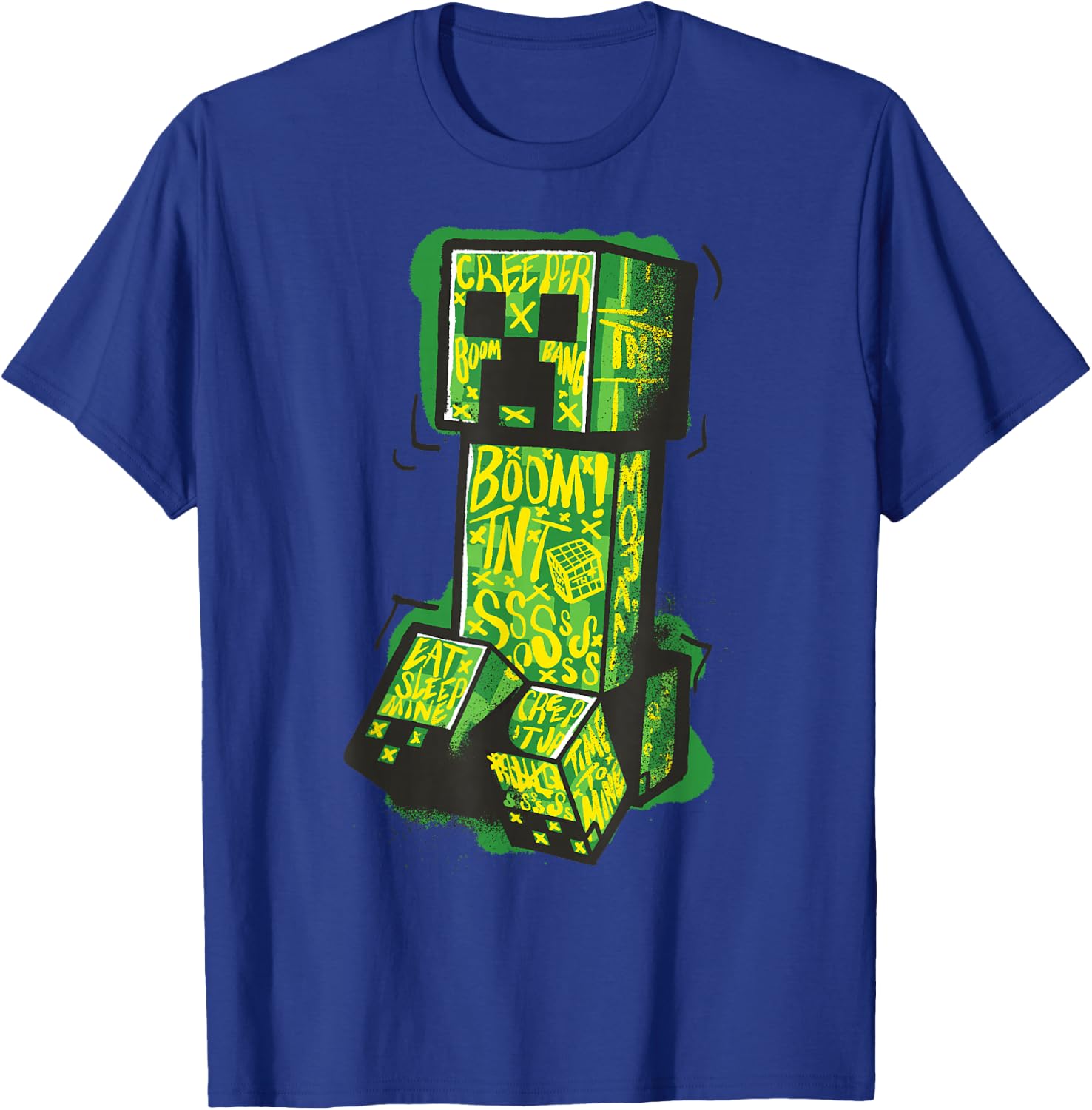 Minecraft Creeper Street Graffiti Fill , black T-Shirt - T-Shirt | Royal