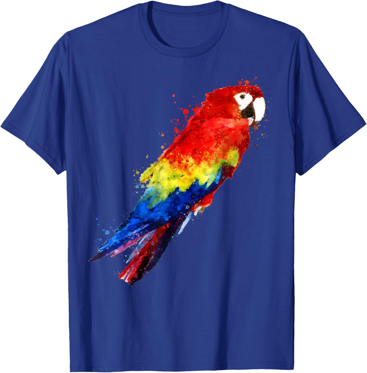Colourful Scarlet Red Macaw Parrot Bird Painting of Watercolour T-Shirt - T-Shirt | Royal