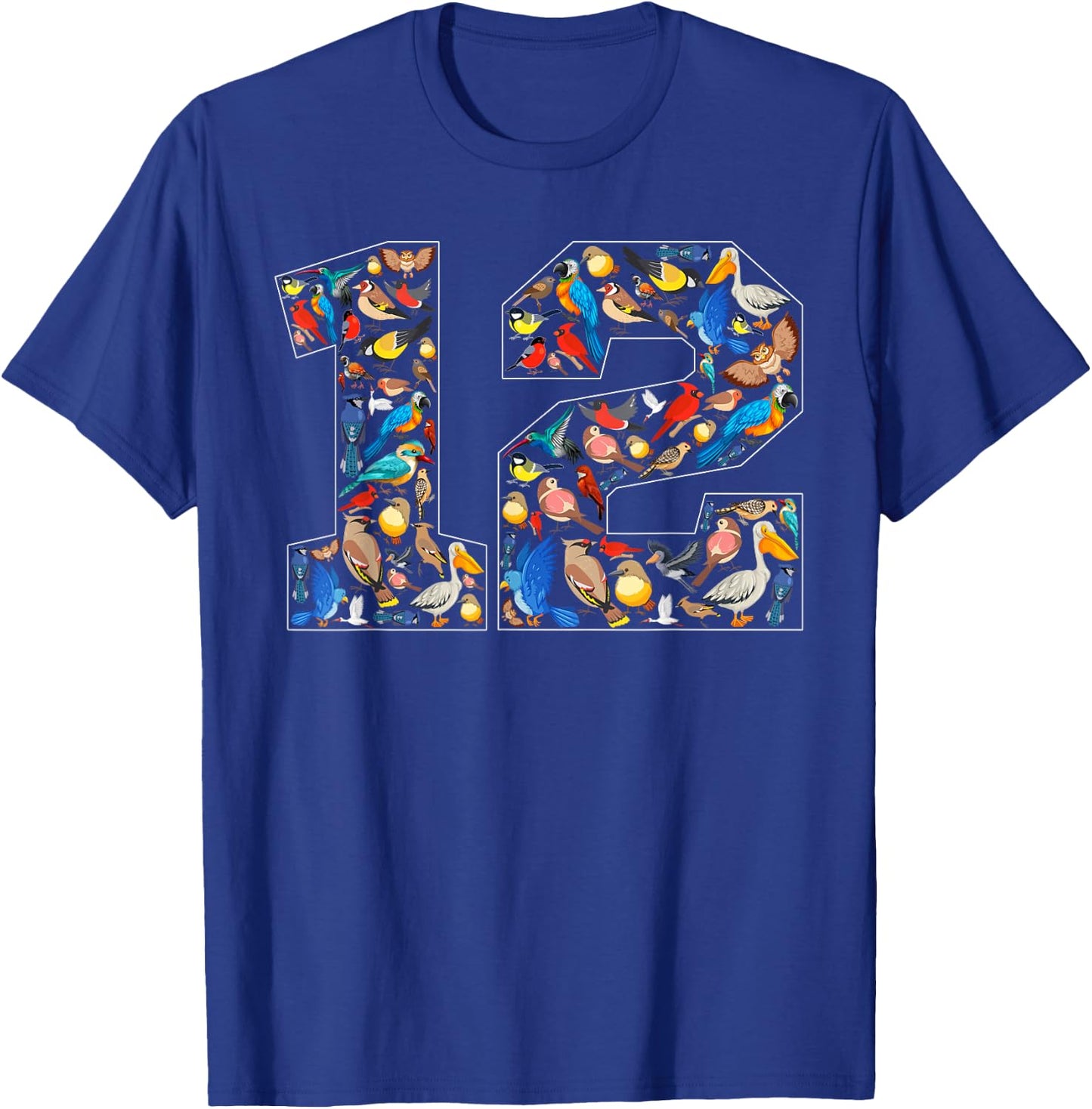 12th Birthday Birds Theme 12 Year Old Bird Lover Birthday T-Shirt - T-Shirt | Royal