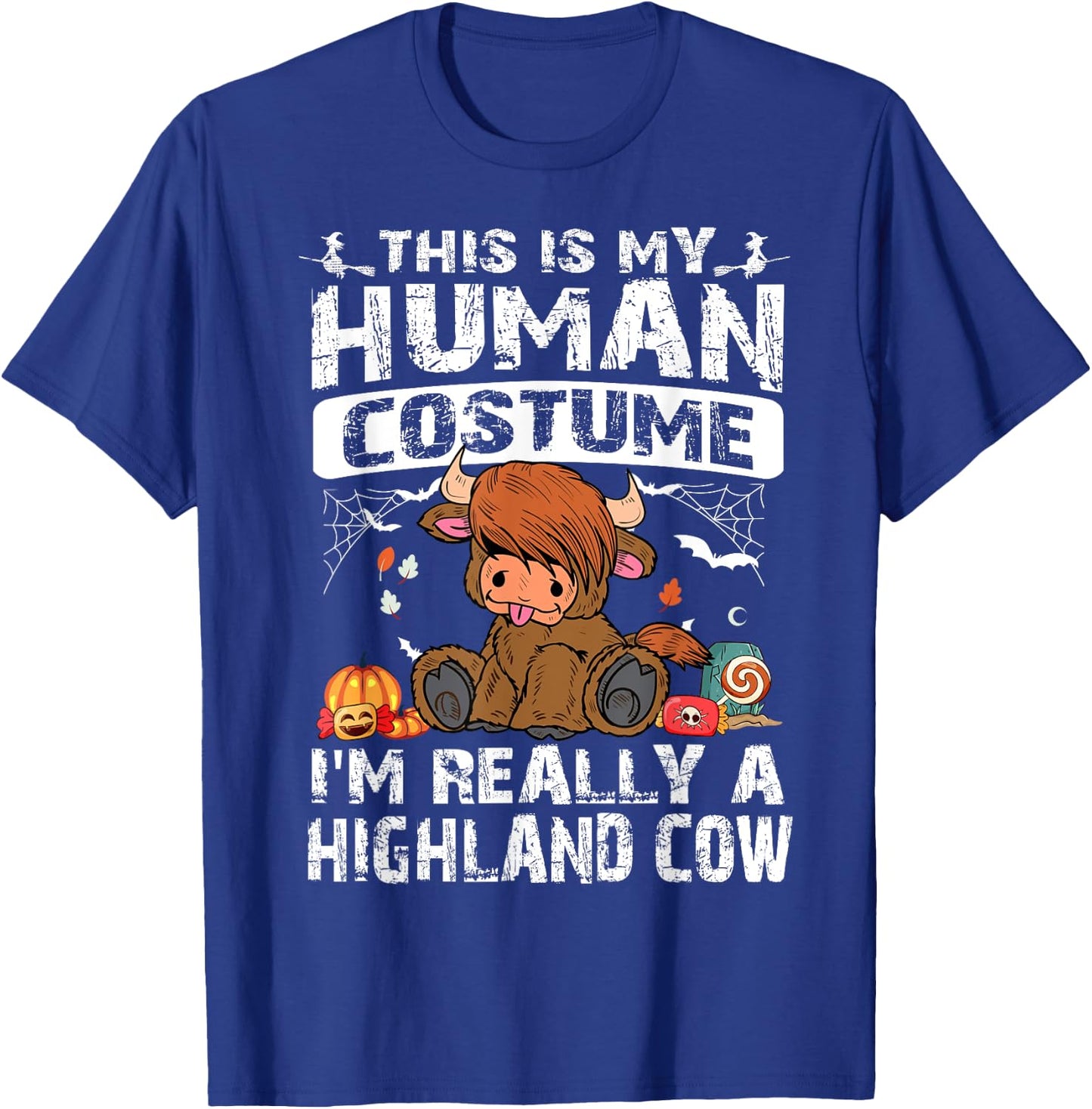 This is My Human Costume I'm Really A Highland Cow Halloween T-Shirt - T-Shirt | Royal