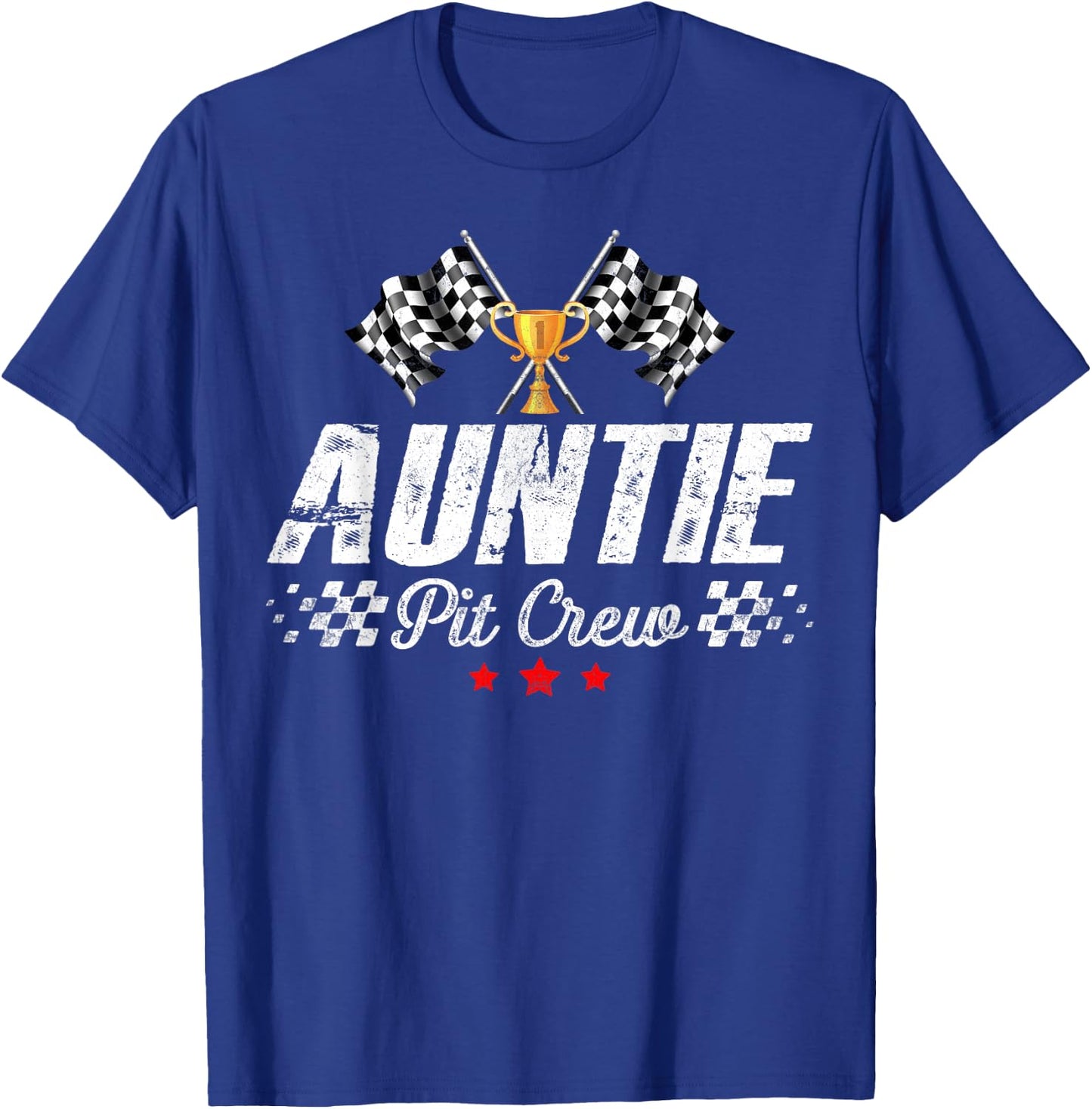 Auntie Pit Crew Race Car Racing Birthday Party Matching T-Shirt - T-Shirt | Royal