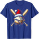 Christmas Baseball Pajama Xmas Santa Boys Girls Kids T-Shirt - T-Shirt | Royal