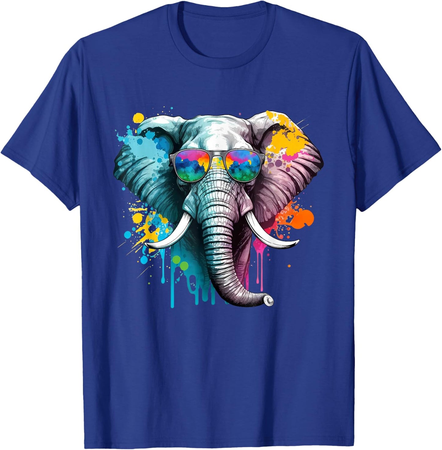 Cool colourful elephant for elephant lovers , black T-Shirt - T-Shirt | Royal