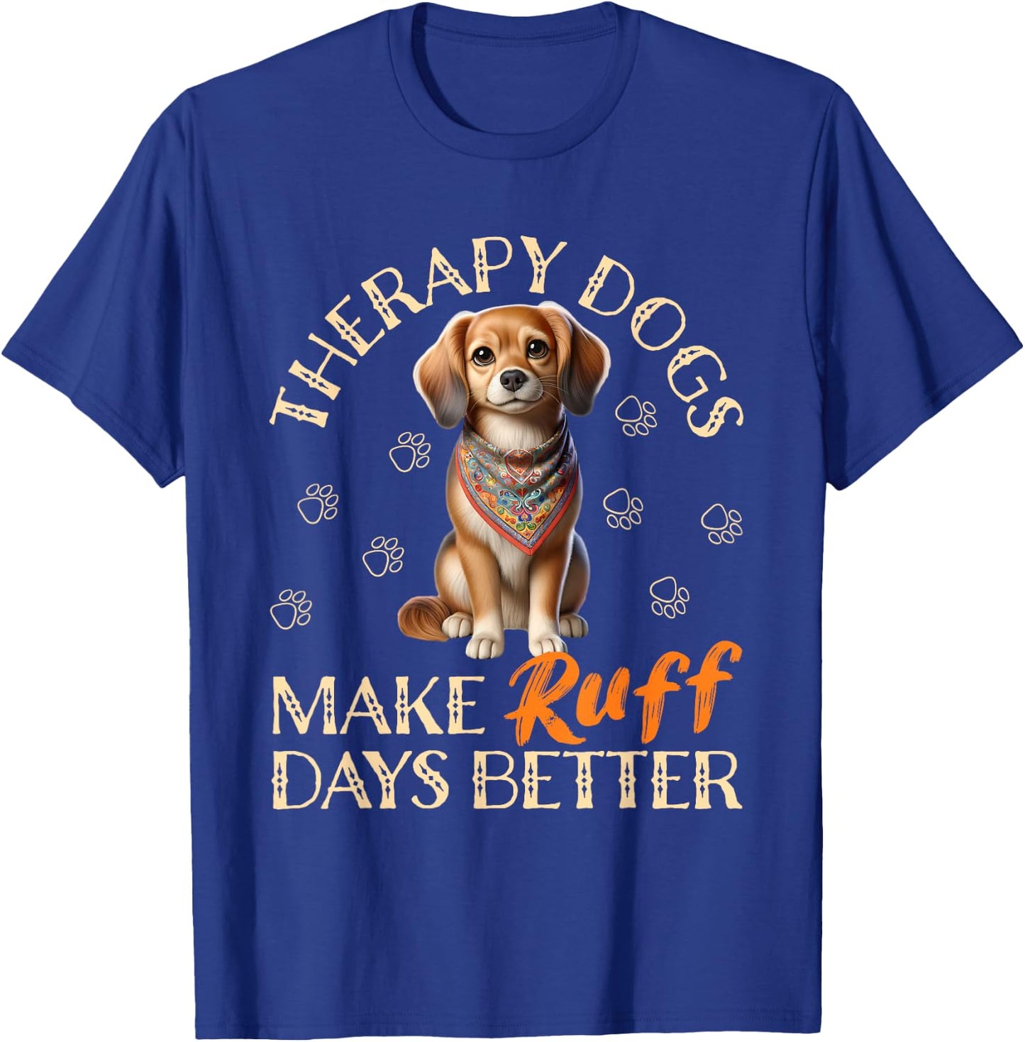 Therapy Dog Team Men Women Kids T-Shirt - T-Shirt | Royal