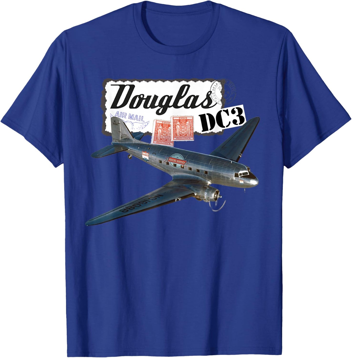 Douglas DC3 Flugzeug, Retro, Vintage, 1930er Jahre T-Shirt - T-Shirt | Royal