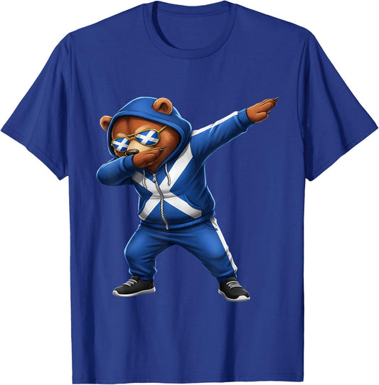 Scotland Roots Bear Scottish Flag T-Shirt - T-Shirt | Royal