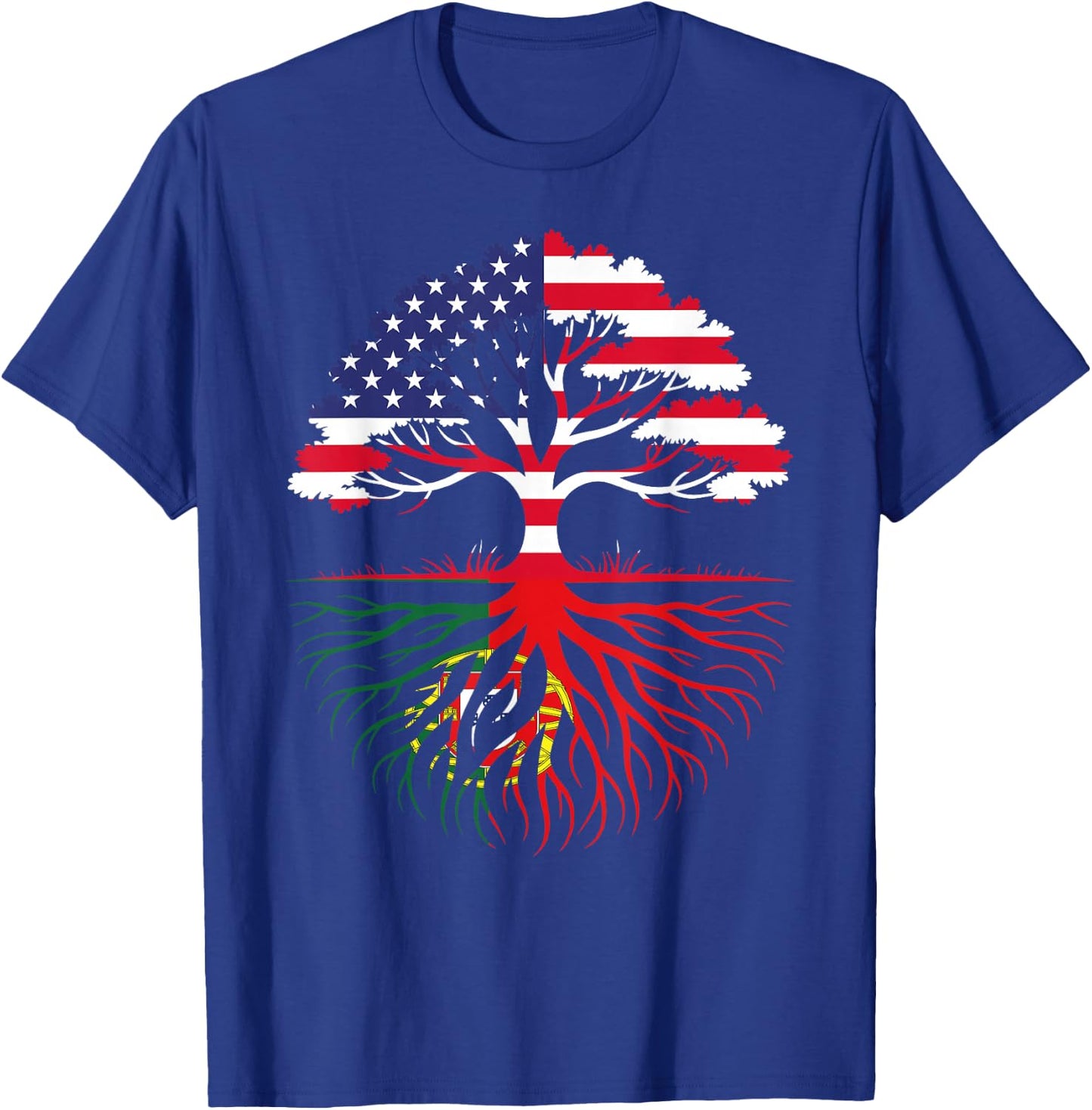 American Grown Portuguese Roots Flag Heritage T-Shirt - T-Shirt | Royal