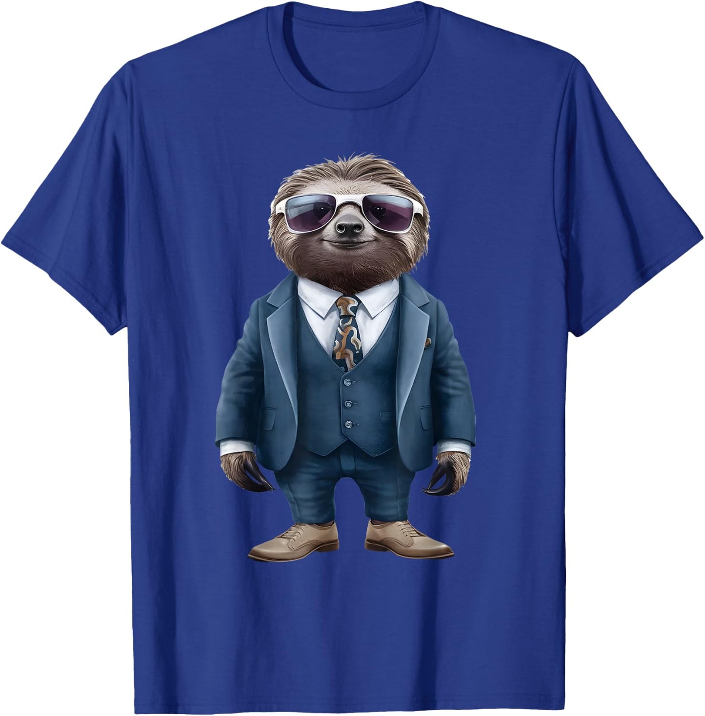 Sloth Men Woman Sloth In Suit Sloth T-Shirt - T-Shirt | Royal