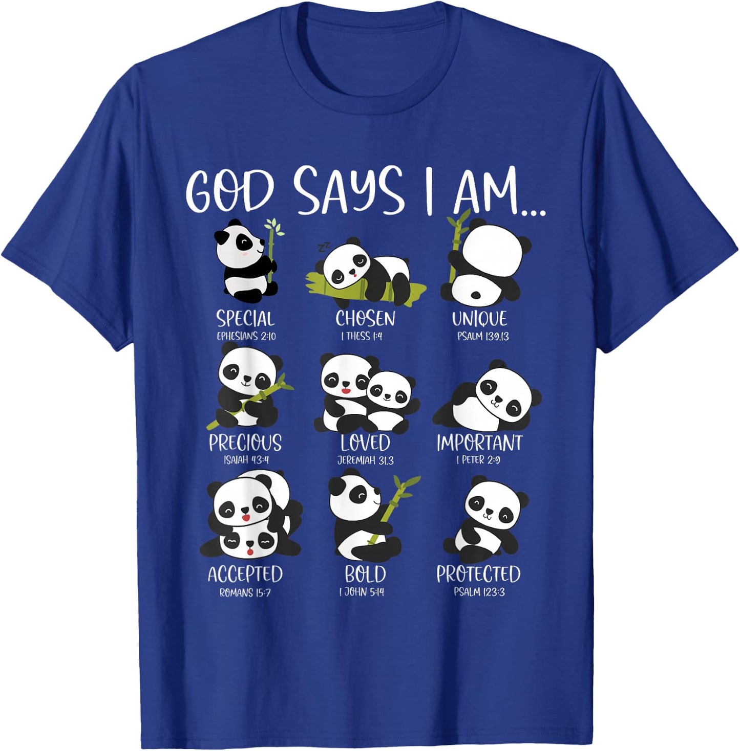 God Say I Am Cute Anime Panda Bible Quotes T-Shirt - T-Shirt | Royal