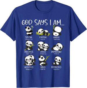 God Say I Am Cute Anime Panda Bible Quotes T-Shirt - T-Shirt | Royal