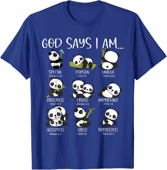 God Say I Am Cute Anime Panda Bible Quotes T-Shirt - T-Shirt | Royal