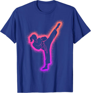 Taekwondo Martial Arts Women's Kids Girls Karate , black T-Shirt - T-Shirt | Royal