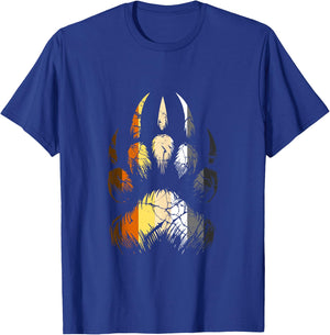 Bear Pride Paw Print Gay Men LGBT Bear Flag T-Shirt - T-Shirt | Royal