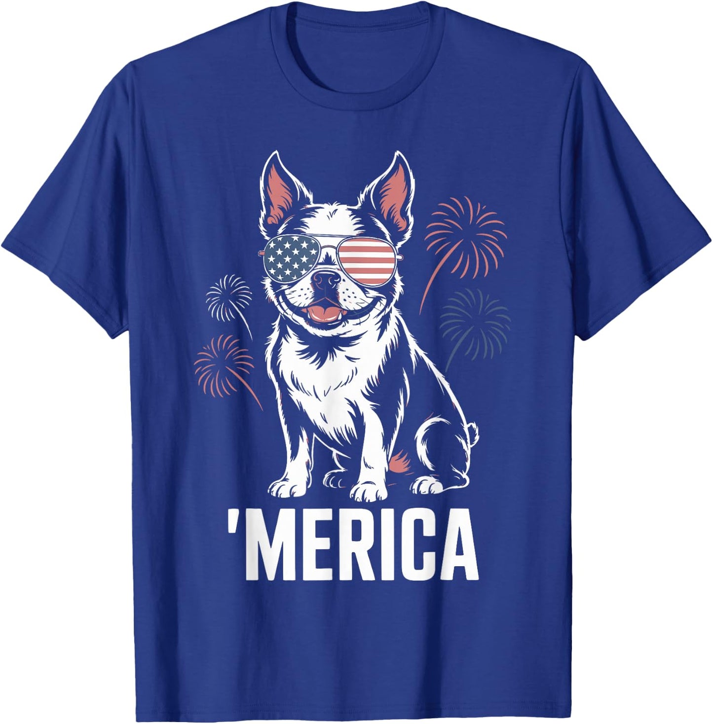 Boston Terrier 4th of July ‘Merica Patriotic T-Shirt - T-Shirt | Royal