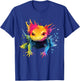 Cool Axolotl on Colourful Painted Axolotl , black T-Shirt - T-Shirt | Royal