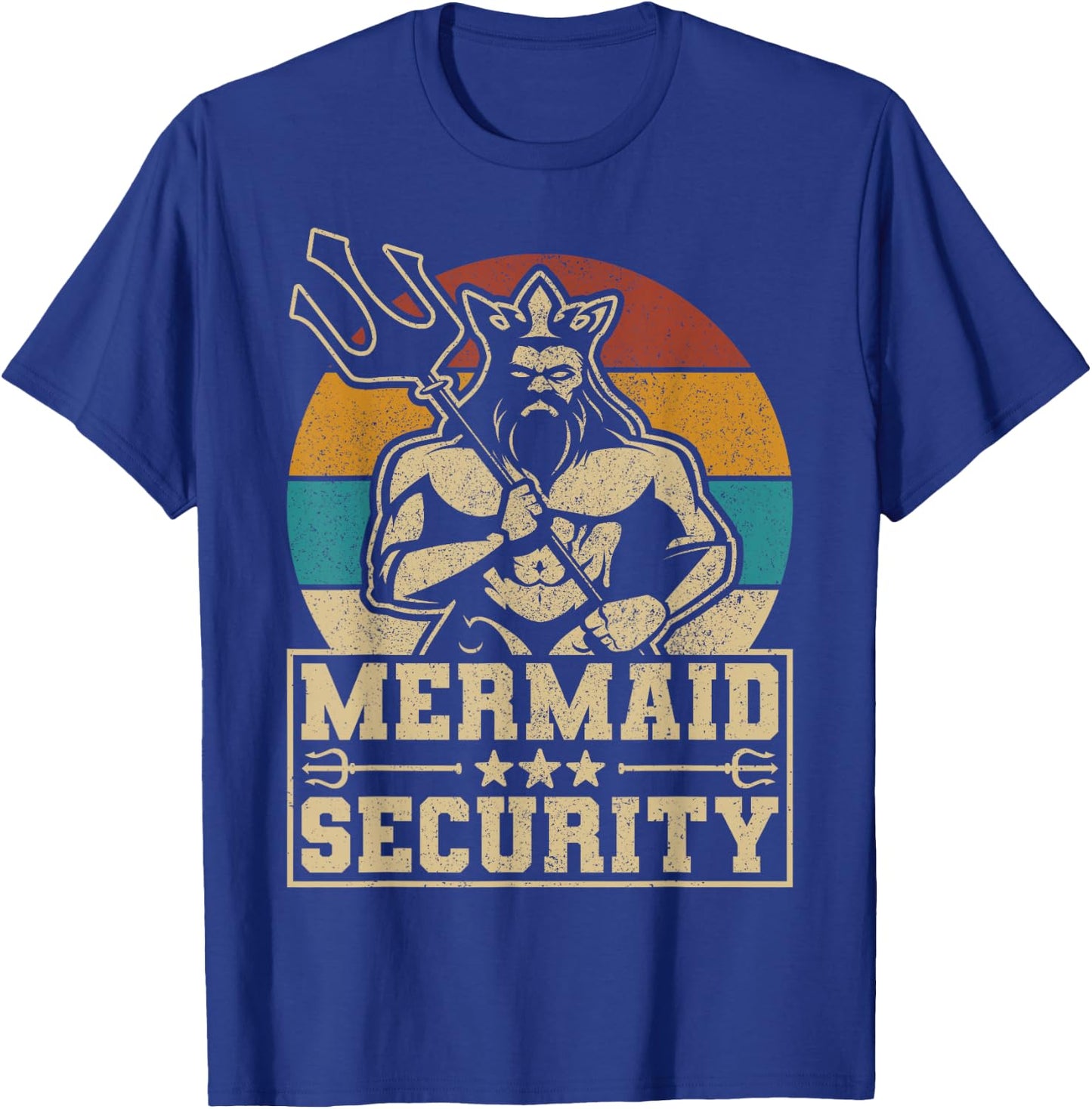 Mermaid Security Bday Costume Merman Birthday Party Outfit T-Shirt - T-Shirt | Royal