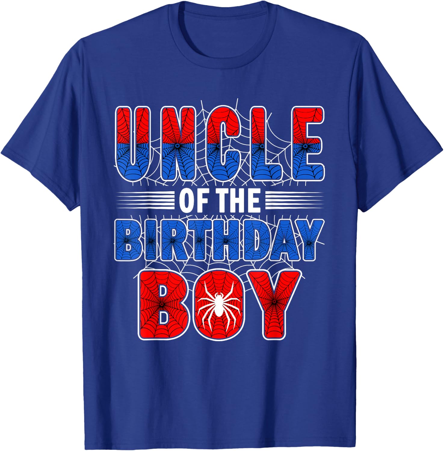 Uncle of The Birthday Boy Spider Web Birthday Party T-Shirt - T-Shirt | Royal