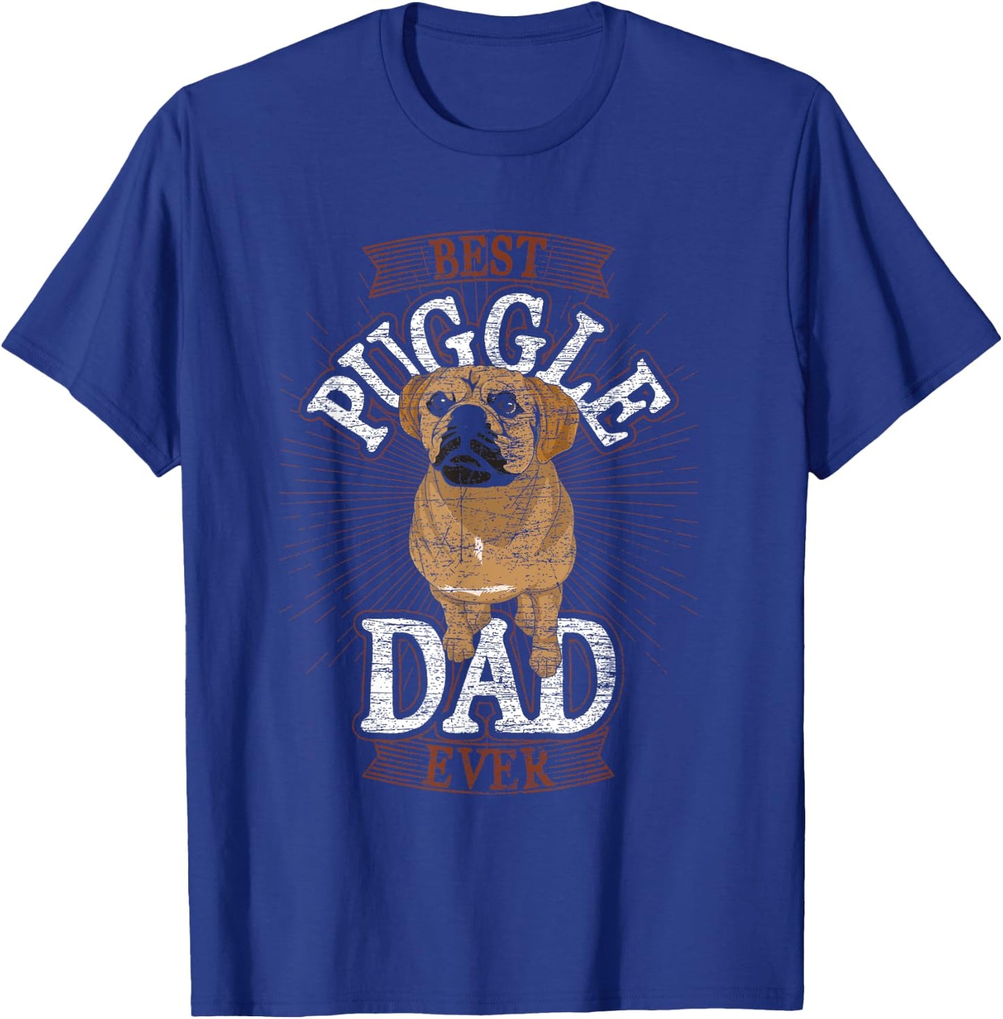 Animal Puggle Dad Dog Dad Fathers Day Dog Lover Pet Puggle Men Women Kids T-Shirt - T-Shirt | Royal