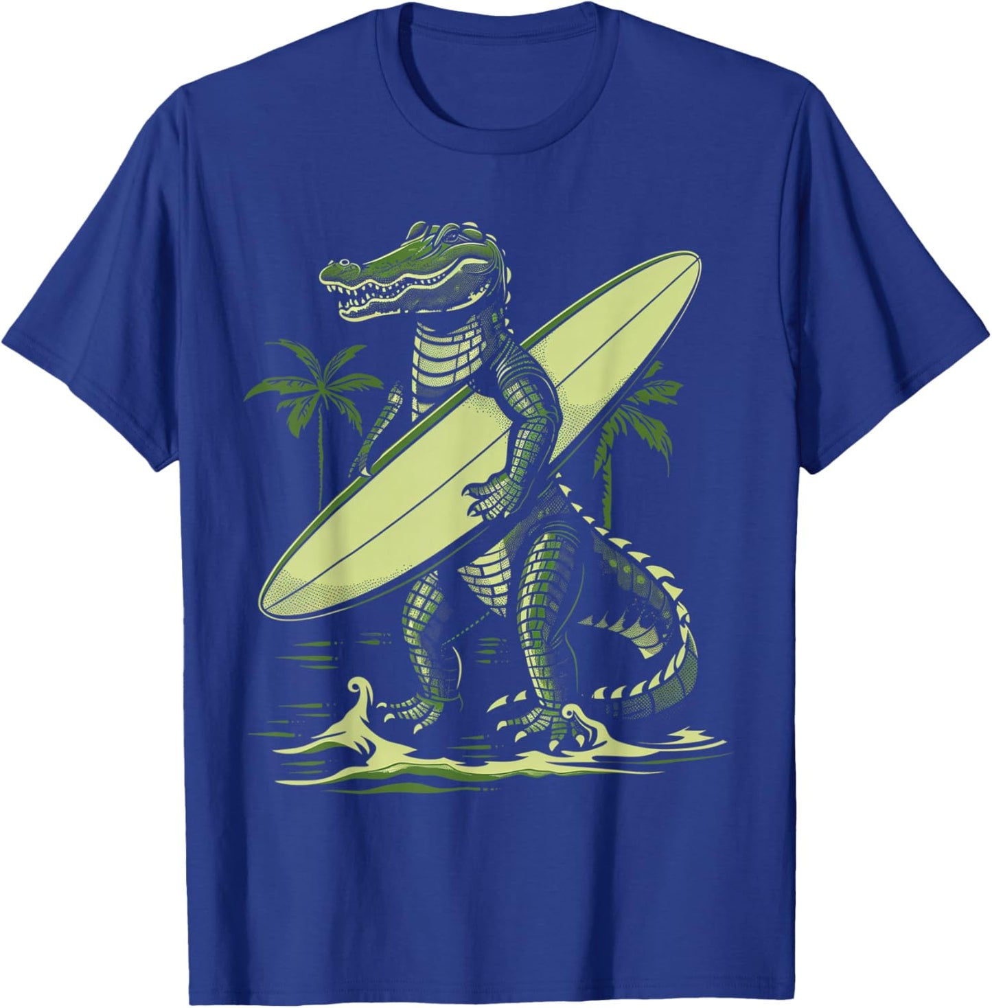 Alligator Gator Crocodile Surf Surfer Reptile Lover Funny T-Shirt - T-Shirt | Royal