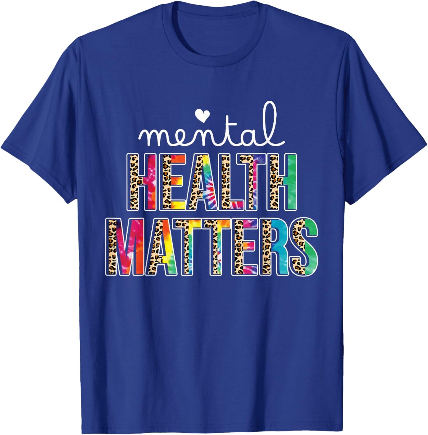 Mental Health Matters Leopard Human Brain Illness Awareness T-Shirt - T-Shirt | Royal