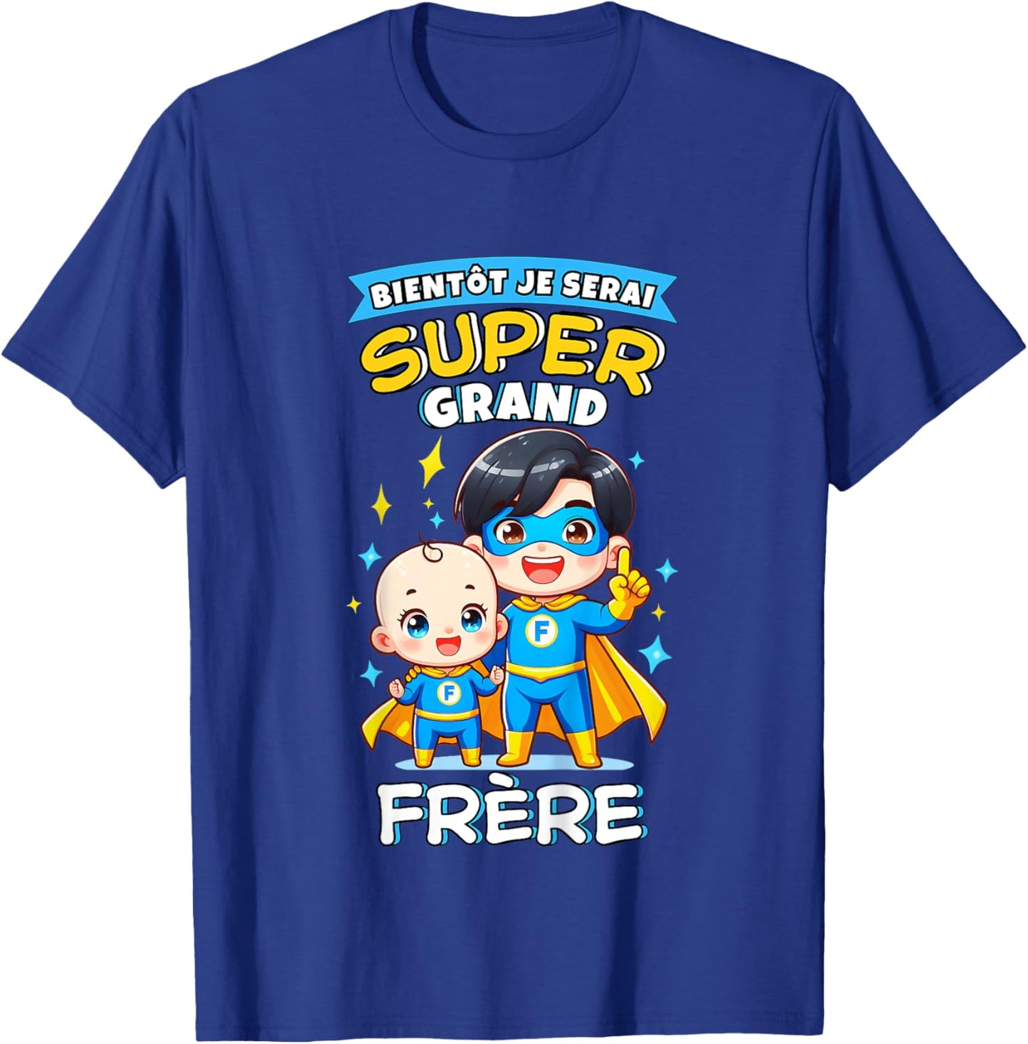 Child Future Big Brother Announcement Pregnancy Big Brother Super Hero , Blue, 2 T-Shirt - T-Shirt | Royal