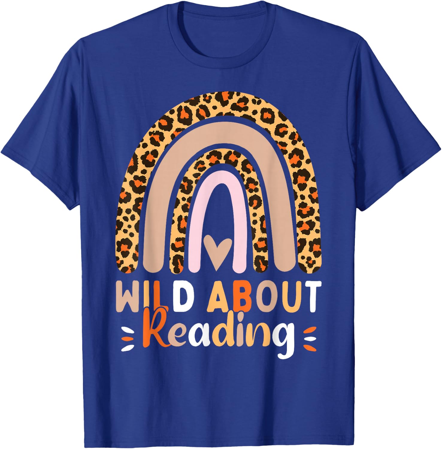 Leopard Teacher Wild About Reading Books Reader Librarian T-Shirt - T-Shirt | Royal