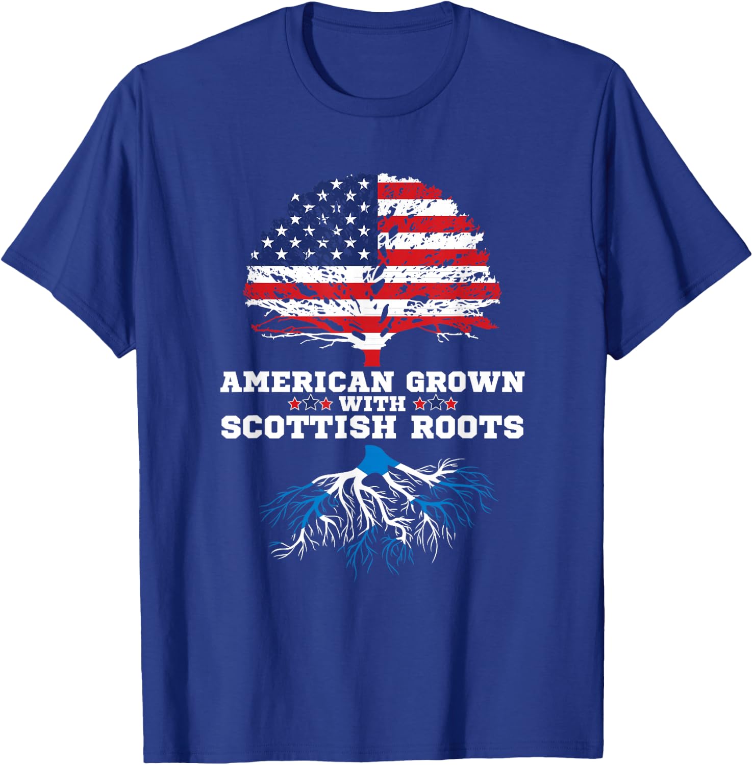 Scotland Roots American Grown Scottish Roots T-Shirt - T-Shirt | Royal