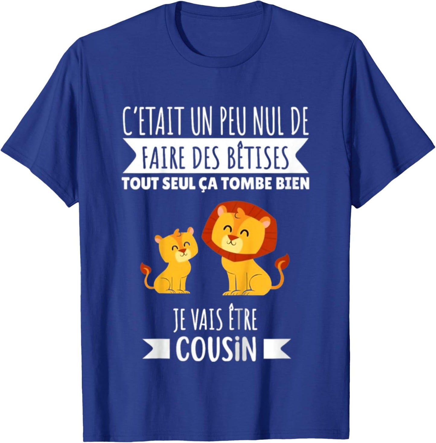 Child Future Cousin Announcement Pregnancy Lion 2025 , Black, 2 T-Shirt - T-Shirt | Royal