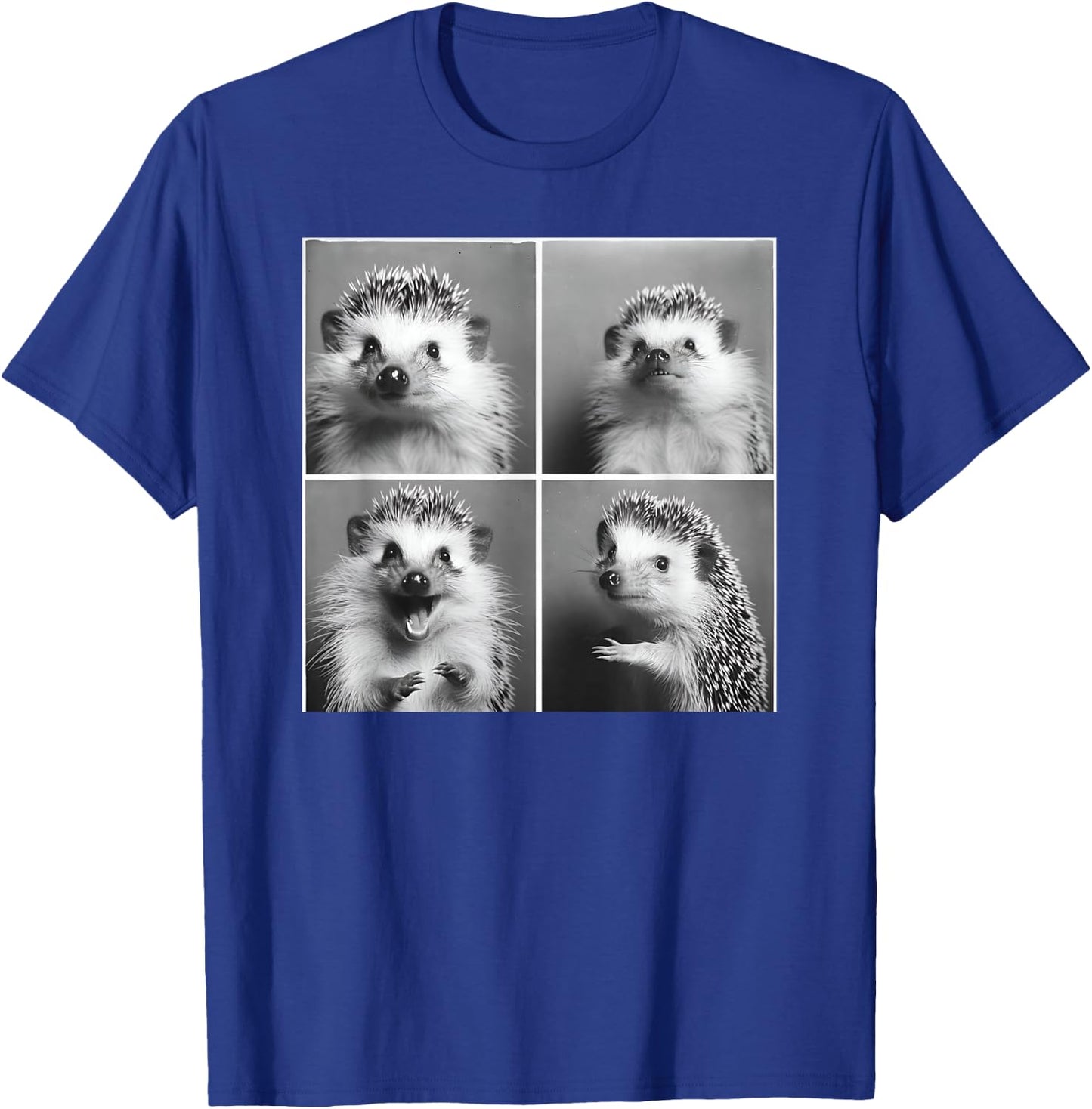 Cute Hedgehog Wildlife Photography -Adults Kids - Black - Small - Short Sleeve - Modern - Cartoon Animal - Hedgie Photo Funny Animal T-Shirt - T-Shirt | Royal