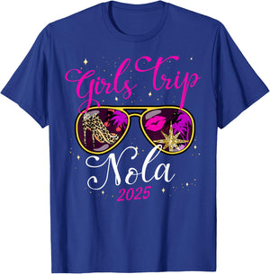 Girls Trip Nola 2025 Shirts Weekend Birthday Squad T-Shirt - T-Shirt | Royal