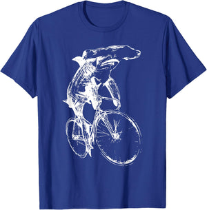 Hammerhead Sharks Riding Bicycle Retro Cycling Biking Biker T-Shirt - T-Shirt | Royal